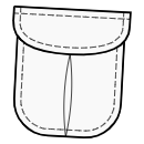 Dress Sewing Patterns - Pleated pocket with rounded flap