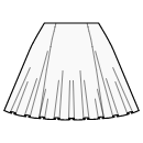 Vestido Patrones de costura - Falda de 1/2 de círculo de 6 paneles