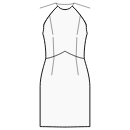 连衣裙 缝纫花样 - 装饰腰缝连衣裙