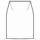 Falda Patrones de costura - Falda recta con costura en cintura y pinzas laterales