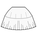 All dart points + high waist seam Sewing Patterns - Circular skirt with straight flounce