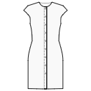 ドレス 縫製パターン - 折り返しの前立てでネックラインから裾までのクロージャー