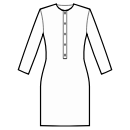 Kleid Schnittmuster - Knopfverschluss vom Ausschnitt bis zur Taille