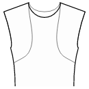 ドレス 縫製パターン - プリンセスシーム：ネックラインの上部からサイドシームまで