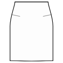 Falda Patrones de costura - Falda recta con costura de cintura y pinzas de bolsillo