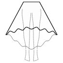 Falda Patrones de costura - Falda alta-baja (TOBILLO) círculo completo