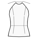 Top Sewing Patterns - Top with raglan sleeves and waist seam