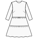 连衣裙 缝纫花样 - 腰部两层裙