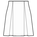 スカート 縫製パターン - ダブルプリーツのAラインスカート