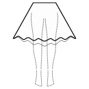 Vestido Patrones de costura - Falda alta-baja (DEBAJO DE LA RODILLA) círculo completo