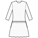 ドレス 縫製パターン - ローウエストにギャザースカート