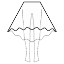 スカート 縫製パターン - ハイローサークルスカート（ミディ丈）