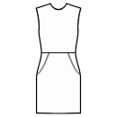 ドレス 縫製パターン - オンシーム/フロントヒップポケット付きスカート