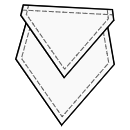 ドレス 縫製パターン - シャープなフラップ付きダイヤモンドポケット