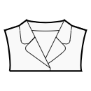 ブラウス 縫製パターン - 丸みを帯びた襟付きのジャケットスタイルの襟