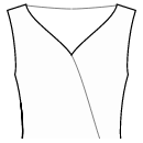 衬衫 缝纫花样 - 船领，标准 V 形裹身