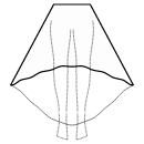 短裙 缝纫花样 - 高低1/2圆裙（落地长）