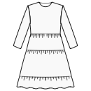 ドレス 縫製パターン - ハイウエストの3段スカート