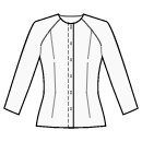 Top Sewing Patterns - Closure from neckline to hem with folded placket raglan top