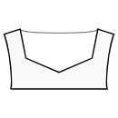 ブラウス 縫製パターン - 幾何学的なハートボートのネックライン