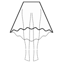 Vestido Patrones de costura - Falda alta-baja (MAXI) círculo completo