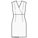 Kleid Schnittmuster - Wickelkleid mit hoher Taille