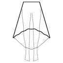 短裙 缝纫花样 - 高低1/3圆裙（脚踝）