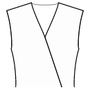 衬衫 缝纫花样 - 标准 V 领带包裹效果