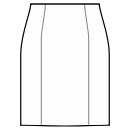 Юбки Выкройки для шитья - Прямая юбка с рельефными швами