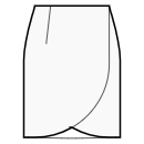Dress Sewing Patterns - Straight skirt with wrap effect and rounded hem
