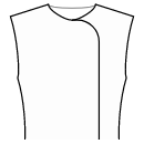 衬衫 缝纫花样 - 标准领口，带圆角包裹效果