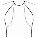 ブラウス 縫製パターン - プリンセスシーム：ネックラインからサイドシームまで