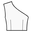 Kleid Schnittmuster - Abnäher für 1-Schulter-Oberteile