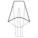 Falda Patrones de costura - Falda alta-baja (LONGITUD 7/8) 1/3 círculo