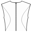 Robe Patrons de couture - Découpes princesses de dos: fin d&#039;épaule / côté de la taille