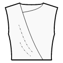 ドレス 縫製パターン - 装飾品による非対称のラップ効果