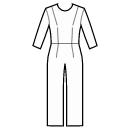 ジャンプスーツ 縫製パターン - ウエストシーム付きジャンプスーツ