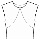 ドレス 縫製パターン - プリンセスシーム：ネックラインの中央からサイドシームまで