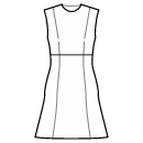 Dress Sewing Patterns - High waist seam, godet skirt