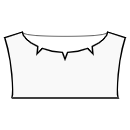 Bateau neckline with notches