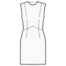 Dress with shaped waist seam