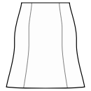 スカート 縫製パターン - ウエストシーム、ゴデットスカート