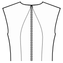 Robe Patrons de couture - Découpes princesses de dos: centre de l&#039;encolure / taille