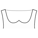 ドレス 縫製パターン - 先のとがったコーナーでスクープネックライン