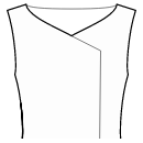 Bateau neckline wrap with slanted corner