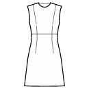 Dress Sewing Patterns - High waist seam, A-line dress with darts