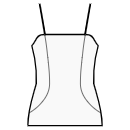 ドレス 縫製パターン - プリンセスシーム：トップエッジからサイドヒップまで