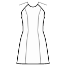 Kleid Schnittmuster - Keine Taillennaht, Rock mit 6 Bahnen