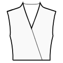 衬衫 缝纫花样 - 标准 V 领，带环绕效果和高领