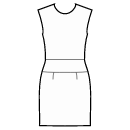 ドレス 縫製パターン - ヨークとダーツのストレートスカート
